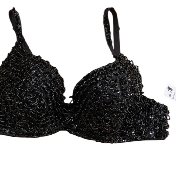 Lydia Other - Women’s Black Sexy Bra Sequin Beaded New 30B-C size medium